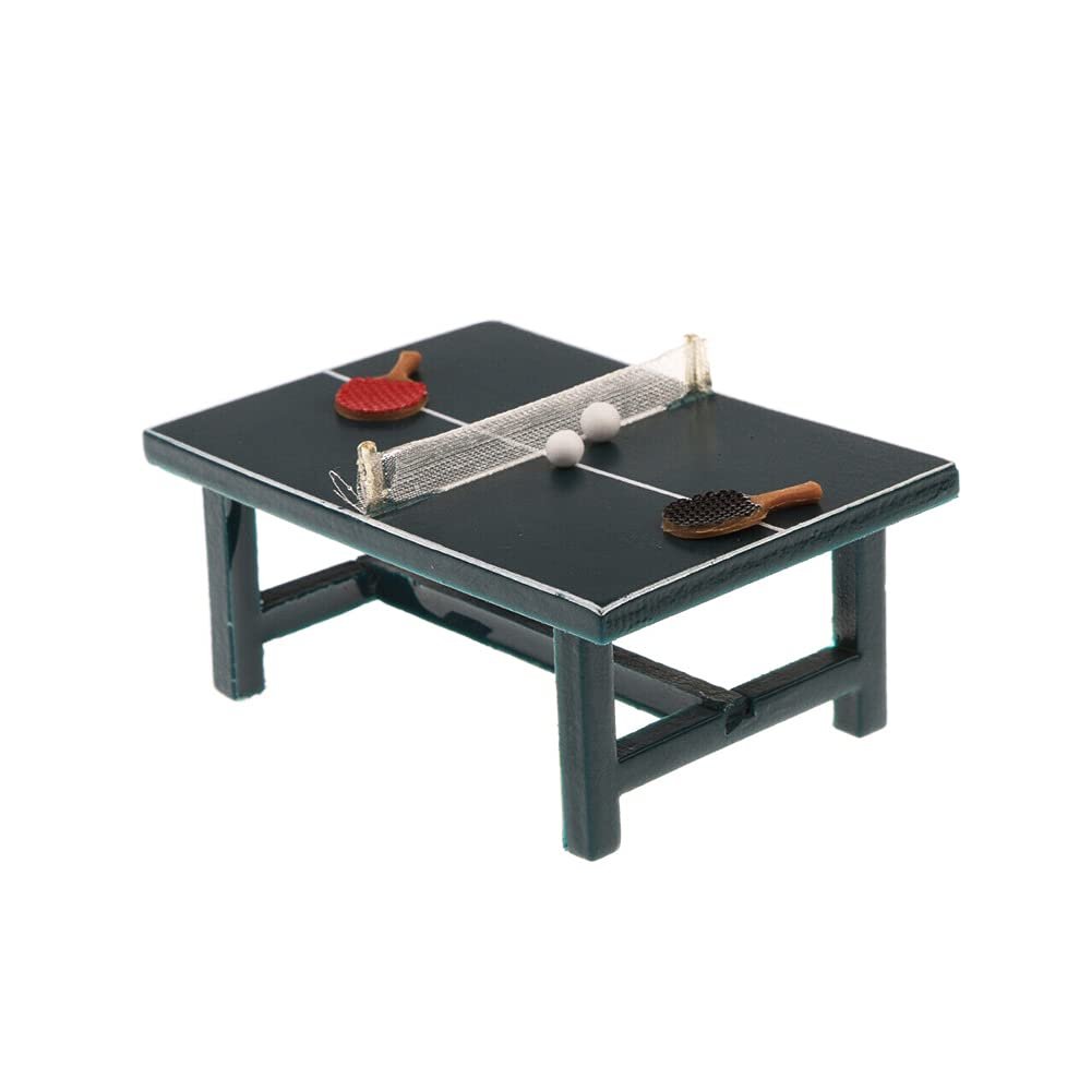 Acxico 1 Set 1:12 Mini Miniature Table Tennis Set Realistic Wooden Gift