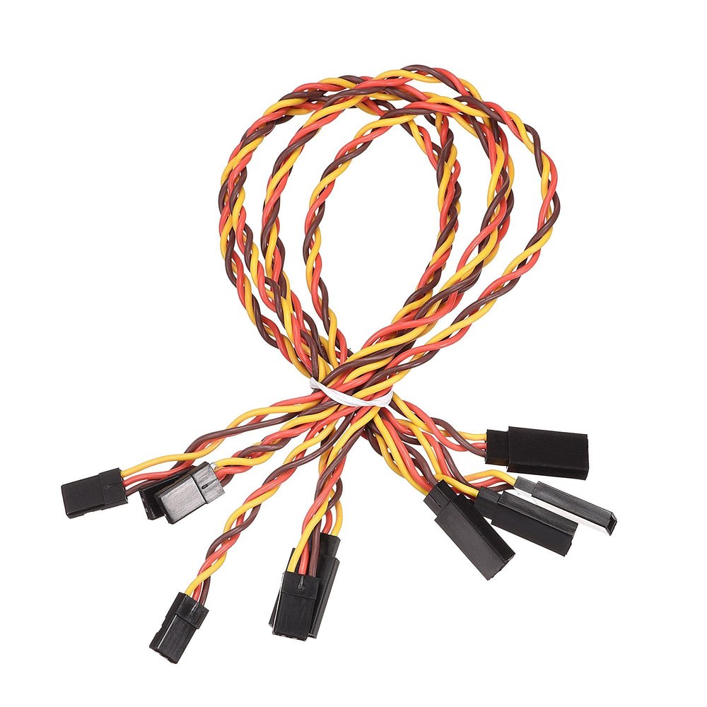 uxcell 5pcs 3-Pin Servo Extension Cable Cord Connectors Lead Wire Male to Female 22AWG 60-Cores Servo Receiver Wire