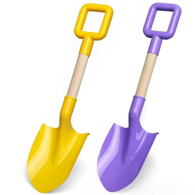 Kids Garden Tool Shovels Toys, 16" Long Kids Beach Spades Sand Shovels Toys for Adults Gardening Tools Garden Kit Travel Sandbox Toy Sturdy Snow Scoop Durable Wood Handle Spade for Digging Sand Snow