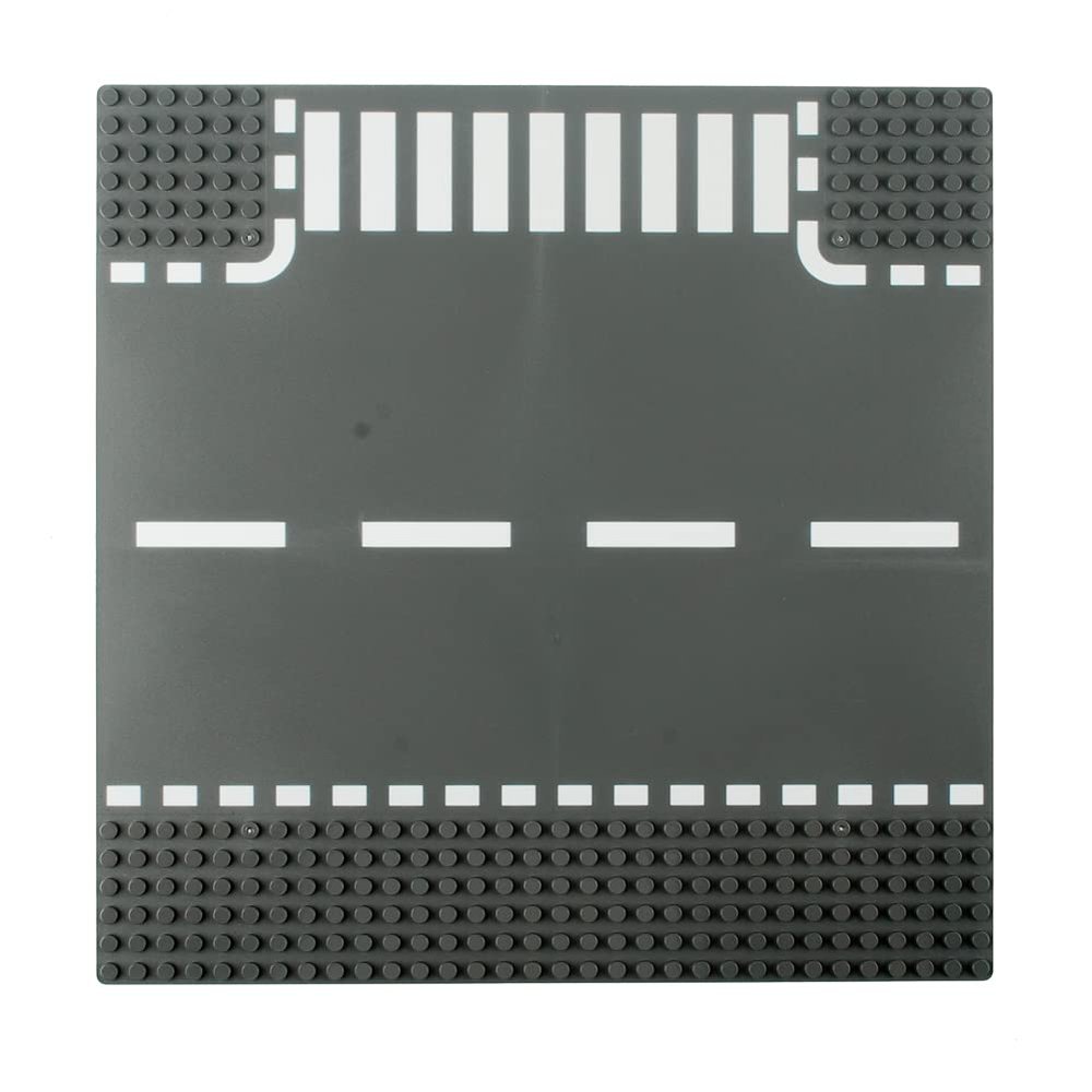 BAENRCY Classic Baseplates 10"x10" Building Block Base Plates Grassland Road Base Plates for Building Brick Compatible with All Major Brands (T-Junction)