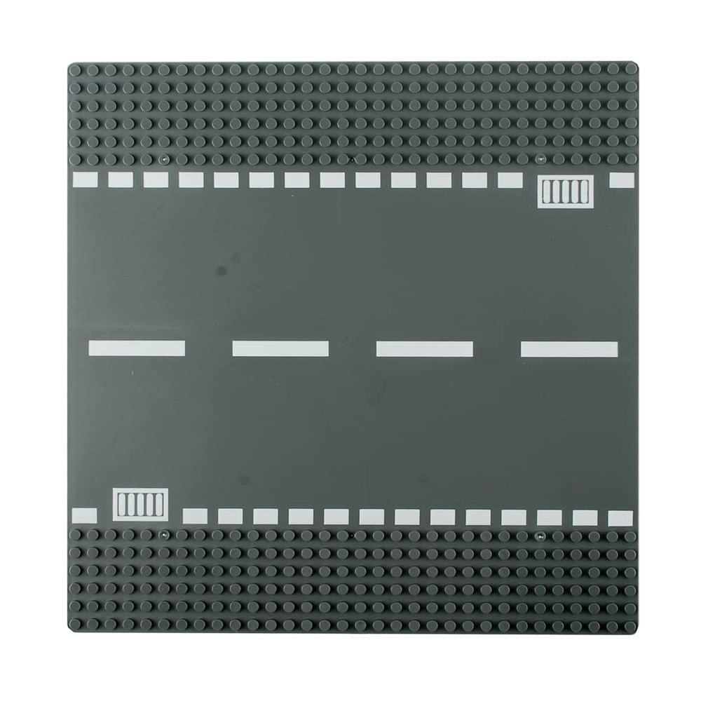 BAENRCY Classic Baseplates 10"x10" Building Block Base Plates Grassland Road Base Plates for Building Brick Compatible with All Major Brands (Straight Road)