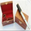 3 Set Wooden Box W/ Leather Chrome Telescope, Magnifying & Nautical Compass view 3