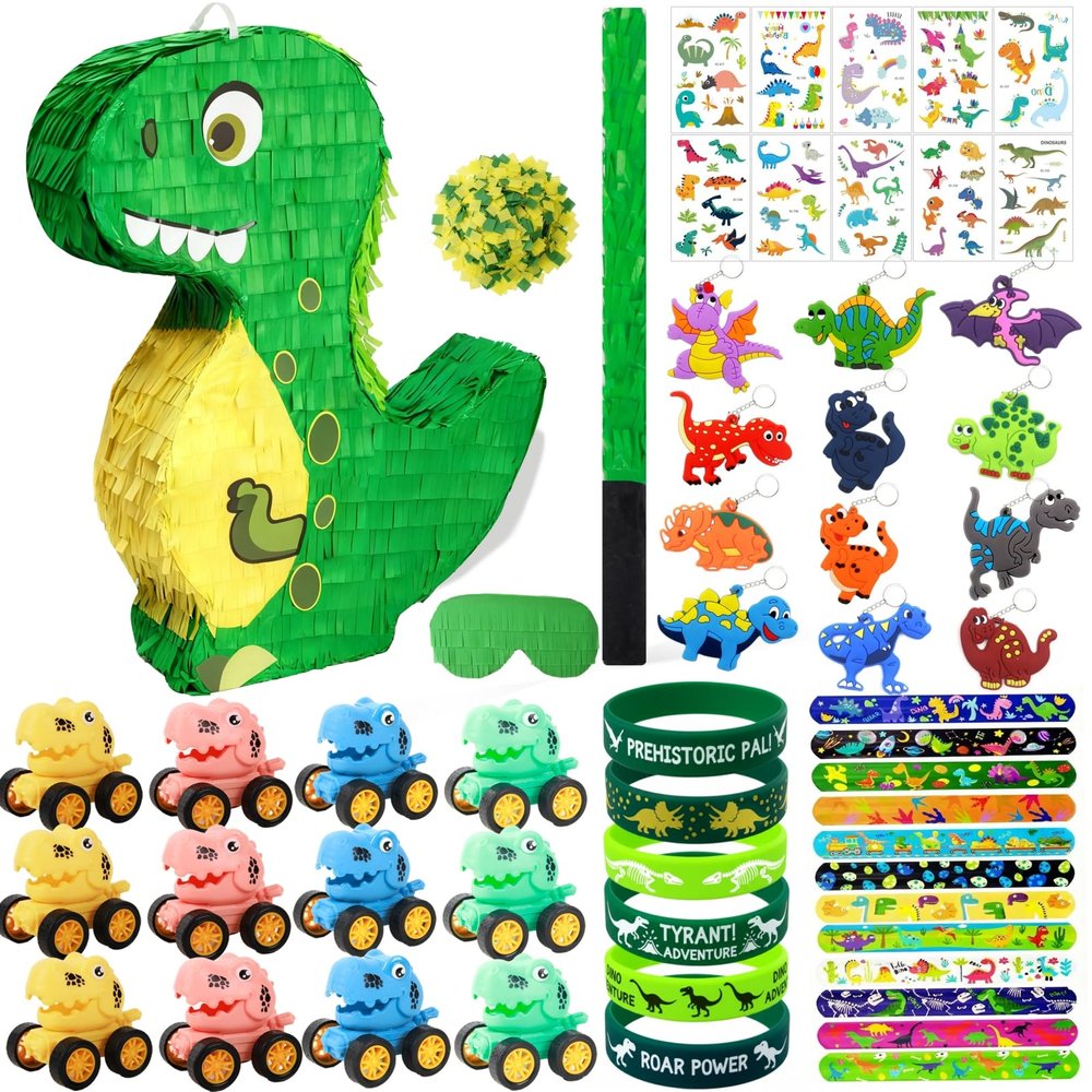 Dinosaur Pinata for Boys Birthday Party Dino Pull String Pinata Birthday Party Supplies for Kids Dinosaur Themed Party 12 x 16 x 3 Inches