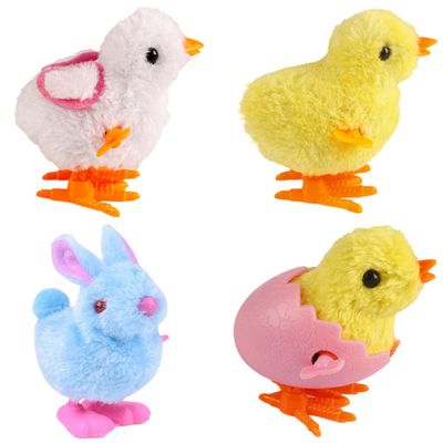 CICITOYWO Bunny and Jumping Chick Wind Up Toys Novelty Chicken Hopping Windup Toy for Kids Toddlers Adult Easter Egg Hunt Basket Stocking Stuffers Party Favors Goody Bag Fillers Gifts (Colorful-2)
