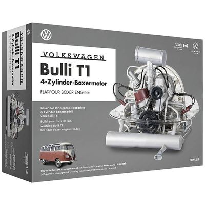 Franzis VW Bus Bulli T1 Flat-Four Boxer Engine Model Kit with Official Collector's Handbook