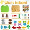 Dinosaur Color Dough Sets Toys, 37 Pieces Dino Theme Color Dough Tools Accessories with Volcano and Fossils for Boys and Girls view 2