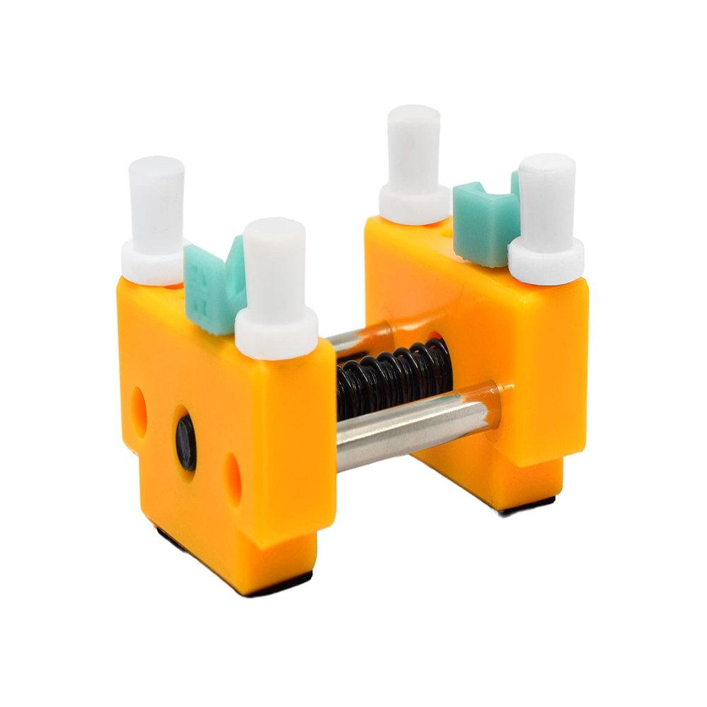 Teak Tuning Fingerboard Complete Builder Vise Tool - for Easy Truck Mounting & Tuning Adjustments - Zen Yellow Colorway
