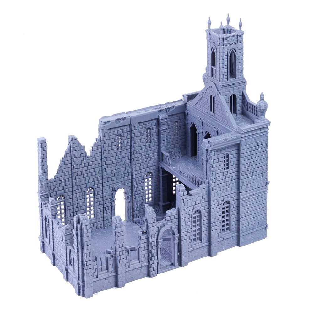 3DEGOS Ruined Caribbean Church DND Terrain 28mm for Dungeons and Dragons, D&D, Pathfinder, Warhammer 40k, RPG, Miniatures, Age of Sigmar, Tabletop, D and D, Dungeons and Dragons Gifts