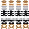 72 Pcs Self Adhesive Fake Mustache Set,Novelty Hairy Mustanches,Costume Facial Hair for St. Patrick's Day and Role-Playing(Mixed Colors) Black view 1