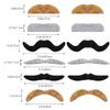 72 Pcs Self Adhesive Fake Mustache Set,Novelty Hairy Mustanches,Costume Facial Hair for St. Patrick's Day and Role-Playing(Mixed Colors) Black view 2