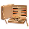 Yellow Mountain Imports Travel Magnetic Leatherette Backgammon Mini Game Set, Bozcaada - with Magnetic Checkers, 9-inch Board view 1