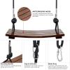 Pellor Wood Tree Swing Seat,Indoor Outdoor Rope Wooden Swing Set for Children Adult Kids (Chocolate) view 3