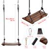 Pellor Wood Tree Swing Seat,Indoor Outdoor Rope Wooden Swing Set for Children Adult Kids (Chocolate) view 4