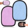 Theshai 2 Pieces Sand Wipe Off Mitt, Beach Sand Cleaner Soft Wipe Off Mitt for Beach Volleyball and Beach Activities Water Activities, Mitt Help Parents Clean Sand from Children's Skin (Pink, Blue) view 1