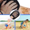 Theshai 2 Pieces Sand Wipe Off Mitt, Beach Sand Cleaner Soft Wipe Off Mitt for Beach Volleyball and Beach Activities Water Activities, Mitt Help Parents Clean Sand from Children's Skin (Pink, Blue) view 4