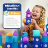 Blockaroo Magnetic Foam Building Blocks - 35-Piece Castle, Bath Toys for Toddlers, Preschool Toys, Bathtub Toys, Sensory Toys, Blocks for Toddlers 3-5, Engineering Toys for Kids 3-5, Bath Blocks view 2