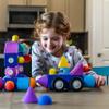 Blockaroo Magnetic Foam Building Blocks - 35-Piece Castle, Bath Toys for Toddlers, Preschool Toys, Bathtub Toys, Sensory Toys, Blocks for Toddlers 3-5, Engineering Toys for Kids 3-5, Bath Blocks view 4