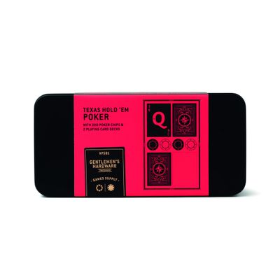 Gentlemen's Hardware Texas Hold 'Em Poker Game in a Tin Gift, Multicolored