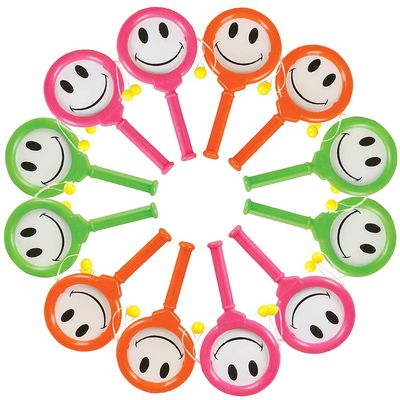 ArtCreativity Smile Hand Drums, Set of 12, Musical Toys for Kids in Assorted Colors, Easy to Play Musical Instruments for Children, Noisemakers for Parties, Music Party Favors and Goodie Bag Fillers