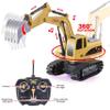 JOYIN 2 PCS Remote Control Construction Vehicle Toy Set, Friction-Powered RC Excavator & RC Dump Truck with Lights and Sounds for Imaginative Play, Birthday Gifts for Toddlers Boys Girls view 2