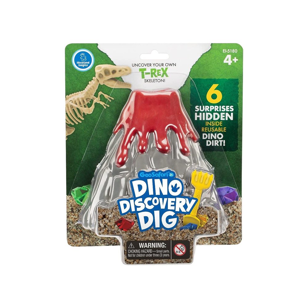 Educational Insights GeoSafari Jr. Dinosaur Discovery Dig T-Rex Fossil Kit, Science Toy, Game for Boys & Girls, Ages 4+
