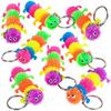 ArtCreativity Rubber Puffer Caterpillar Keychains for Kids, Set of 12, Key Chains with Caterpillar Fidget Toy, Stress Relief Toys for Kids & Adults, Keyholder Birthday Party Favors, Goodie Bag Fillers view 1