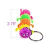 ArtCreativity Rubber Puffer Caterpillar Keychains for Kids, Set of 12, Key Chains with Caterpillar Fidget Toy, Stress Relief Toys for Kids & Adults, Keyholder Birthday Party Favors, Goodie Bag Fillers view 3