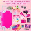 XFEYUE 23 Pcs American 18 inch Doll Clothes and Accessories - Suitcase Luggage , Pillow, Sunglasses, Camera, Passport, Mobile Phone , Computer Doll Travel Gear Play Set (No Dolls) view 2