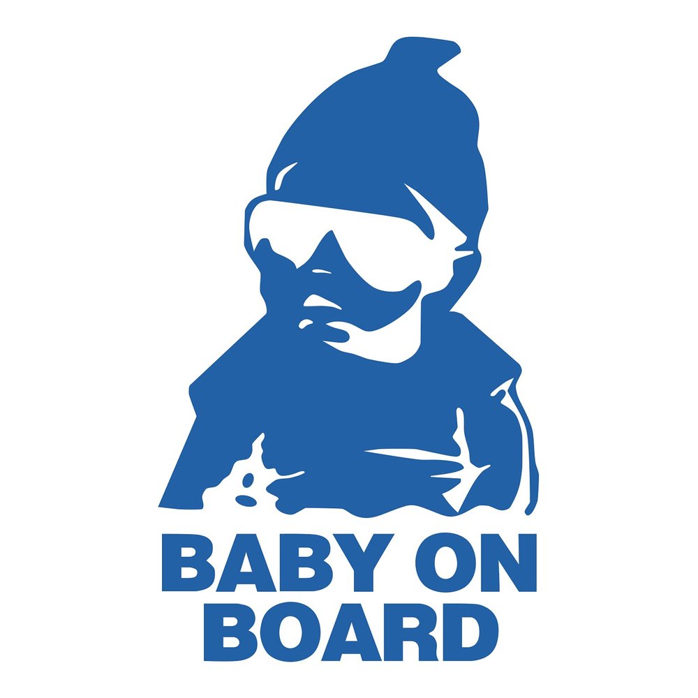 HungMieh Baby on Board Sticker, High-Visibility Safety Sign, Funny Carlos From The Hangover Decal for Car, Mailbox, Windows (Reflective Blue)