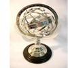 5" Marine Chrome Armillary Globe Sphere Wooden Brown Base Vintage Best Gift view 1