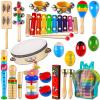 LOOIKOOS Toddler Musical Instruments,Wooden Percussion Instruments Toy for Kids Preschool Educational Musical Toys Set for Boys and Girls with Storage Bag view 1