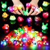 Skylety 80 Pack Light up Rings for Kids Bulk Glow in the Dark Jewelry LED Flashing Bumpy Rings Finger Rave Trinkets for Birthday Party Favors(Cute Style) view 2