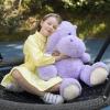 BENINY Giant Humongous Hippo Stuffed Animal, 36" Oversized Plush, Soft Hug Cute Jumbo Hippo Toy Plush Gift for Kids, Purple view 2
