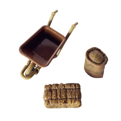 1 Set Dollhouse Miniatures, 1/12 Scale Miniature Dollhouse Farm Tool Accessories, Plastic Mini Farm Tool Shovel Rake for Micro-Landscape Scene Decor E
