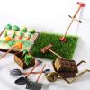 1 Set Dollhouse Miniatures, 1/12 Scale Miniature Dollhouse Farm Tool Accessories, Plastic Mini Farm Tool Shovel Rake for Micro-Landscape Scene Decor E view 4