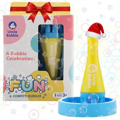 Uncle Bubble Mini Bubble Blower - Non Toxic Plastic Confetti Bubbler, Fun Summer Toys for Kids, Girls and Boys, Blow Thousands of Mini Bubbles in One Breath