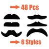 48 pcs Novelty Fake Mustaches,Mustache Party Supplies, Novelty Artificial Mustaches for Birthday,Halloween,Party Supplies,Masquerade,Black view 2