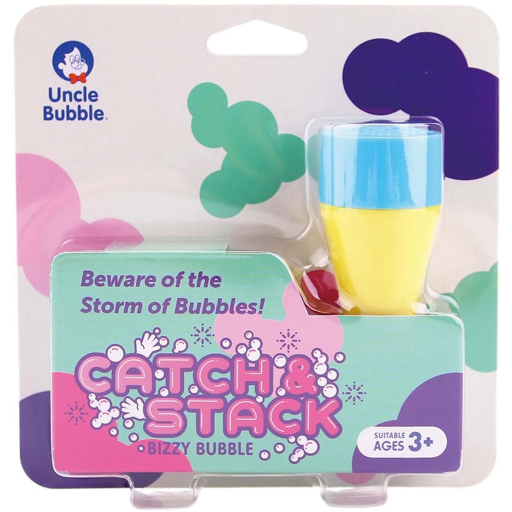 UNCLE BUBBLE Catch & Stack Bizzy Bubble - Beware of The Storm of Bubbles! Make a Magical Cloud of Micro Bubbles That Float in The Air!