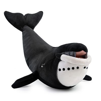 ZHONGXIN MADE Simulation Bowhead Whale Plush Toy - Black Long Lifelike Whale Stuffed Toys, Super Soft Realistic Sea Simulation Balaena Mysticetus Dolls Plush Gift Collection for Kids, 17Inches