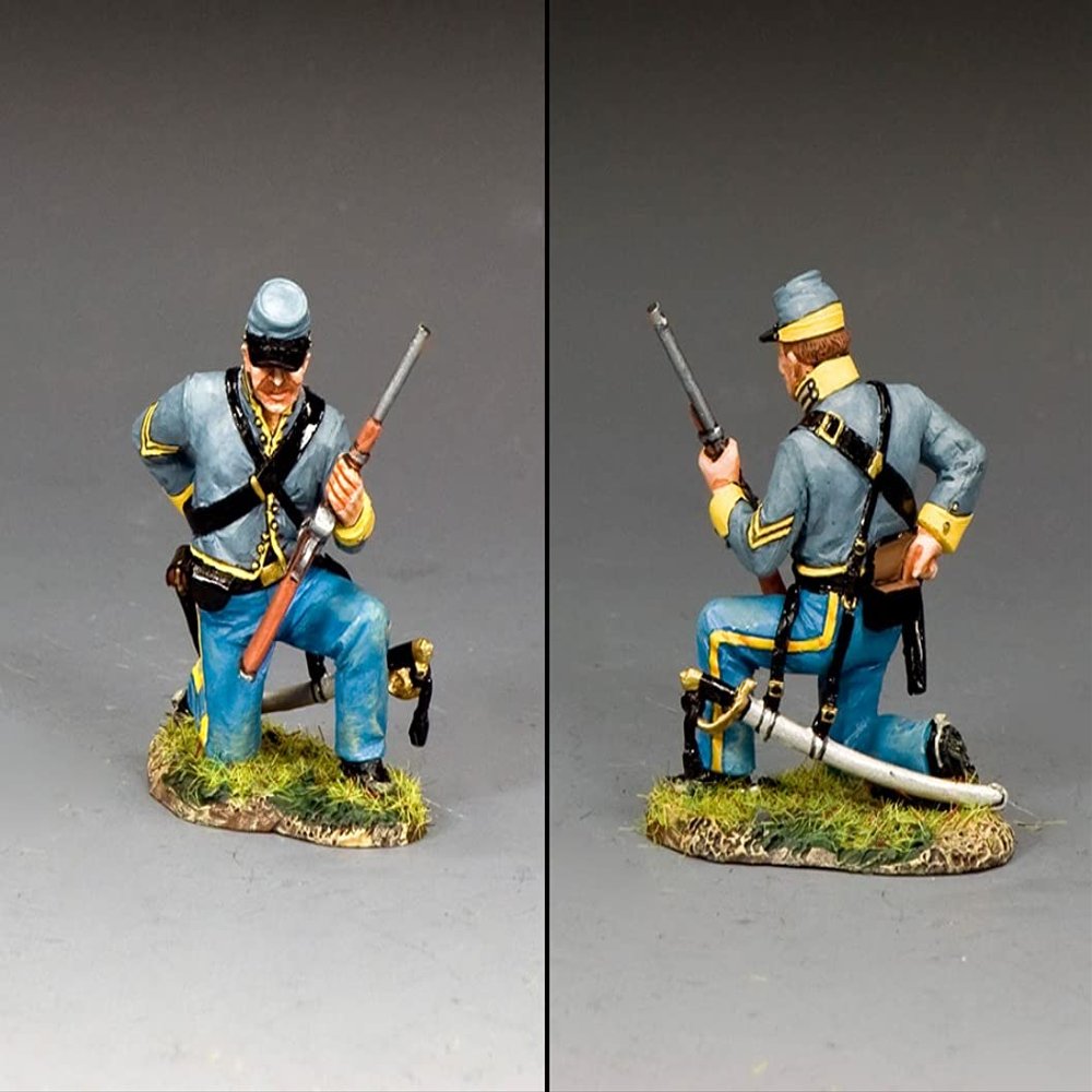 King & Country Toy Soldiers American Civil War CW114 Confederate Corporal Kneeling Loading Carbine 1:30 Scale Pewter