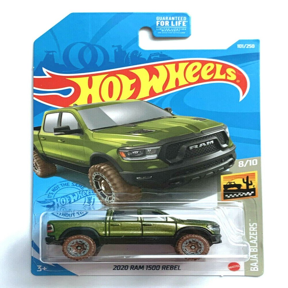 DieCast Hotwheels 2020 Ram 1500 Rebel Truck - Baja Blazers 8/10 [Green] 101/250