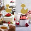 Gold Glitter Fox Cake Topper, Girl Boy Woodland Animal Baby Shower Decoration view 4