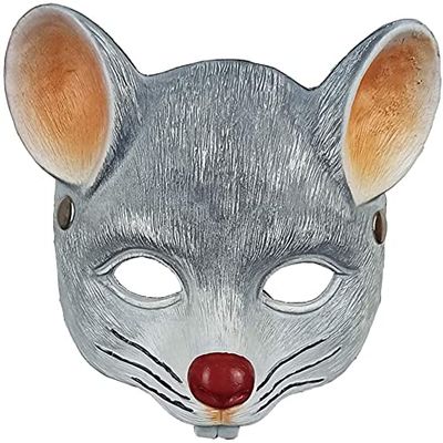 Animal Mask 3D Mouse Mask Halloween Mask for Halloween Cosplay Party Props - Light Grey