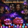 50pcs 3D Halloween Treats Toys Bulk Light Up Rings Gifts Halloween Party Favors for Kids Flashing LED Glow In The Dark Party Supplies Goodie Bag Fillers Stuffers Non Candy Treats Prizes Decorations view 3