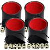 Cyber-Deals Black PU Leather Red Felt Lined Dice Cup with 15mm Ivory Tone Pip Dice Plus Storage Pouch Set (4 Sets) view 1