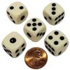 Cyber-Deals Black PU Leather Red Felt Lined Dice Cup with 15mm Ivory Tone Pip Dice Plus Storage Pouch Set (4 Sets) view 2