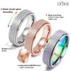 DURSI 3Pcs Spinner Ring for Women Girls Kids Fashion Stainless Steel Fidget Ring for Anxiety Sand Blast Finish Rose Gold Silver Rainbow Color 6MM (4) view 2