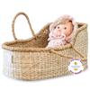 BEBE BASK Premium Baby Doll Bassinet - Handcrafted & Award-Winning Seagrass Moses Basket - Doll Carrier with Luxe Mattress view 1