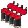 Cyber-Deals Black PU Leather Red Felt Lined Dice Cup with Storage Compartment + 15mm Ivory Tone Pip Dice (4 Sets) view 1