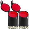 Cyber-Deals Black PU Leather Red Felt Lined Dice Cup with Storage Compartment + 15mm Ivory Tone Pip Dice (2 Sets) view 1